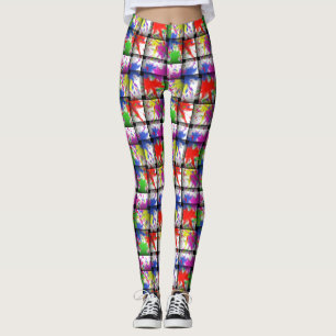 Paint Splatter Pattern Yoga Leggings hecho a mano