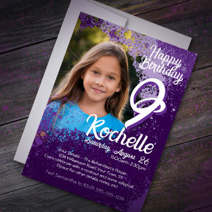 Paint Splatter Photo 9cumpleaños Invitación