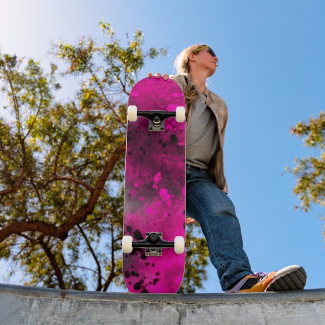 Paint Splatter Skateboard rosa (Exterior 1)