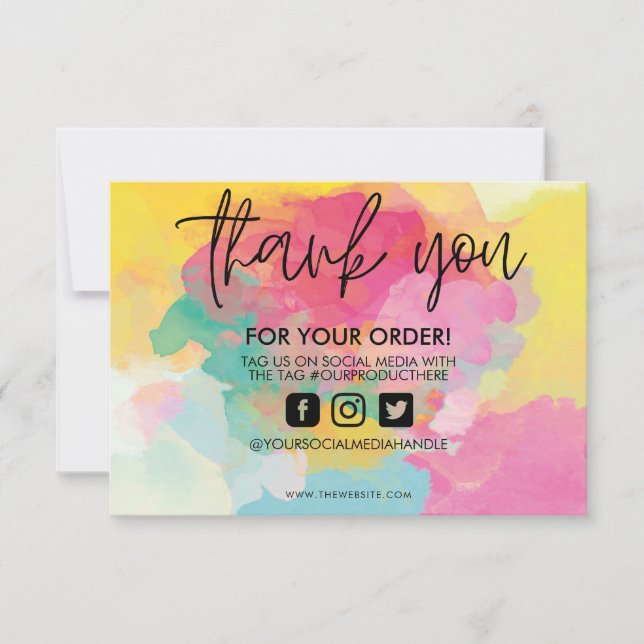 Paint Splatter Watercolor Gracias Media Insert (Anverso)