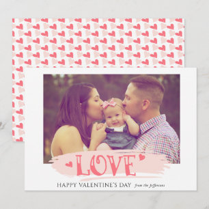 Paint Stroke Love Día de San Valentín Photo Card