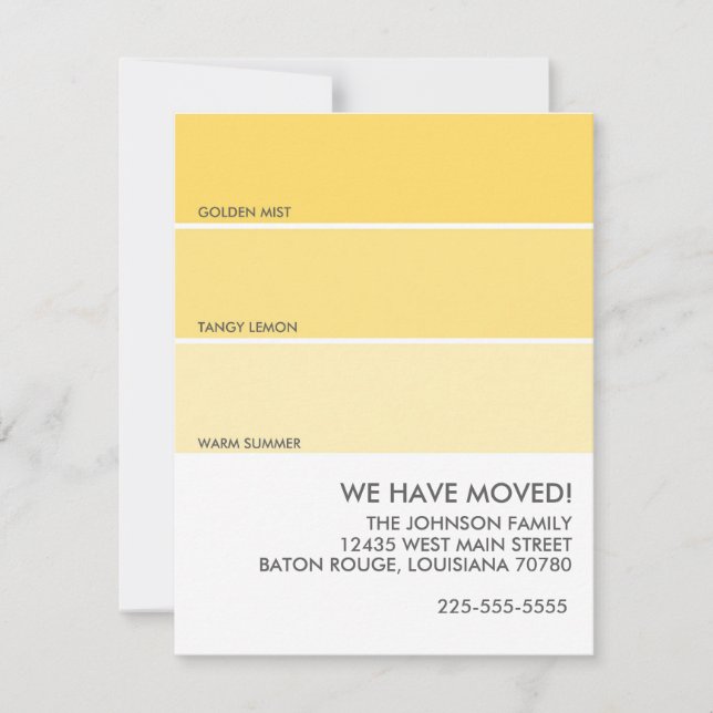 Paint Swatch Moving Invitación (Anverso)