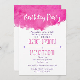 Paint Watercolor Paint Splatter Invitación de cump
