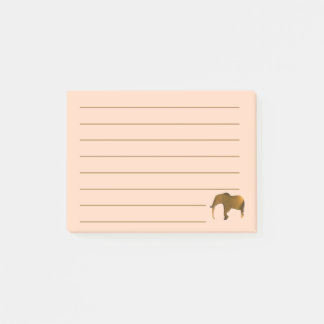 Painted Brown Elephant Lined Post que nota