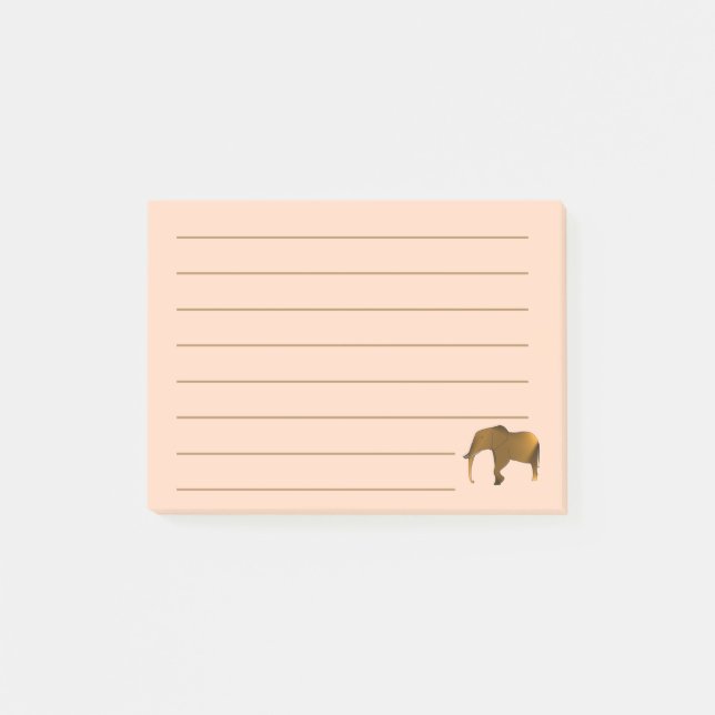 Painted Brown Elephant Lined Post que nota (Anverso)