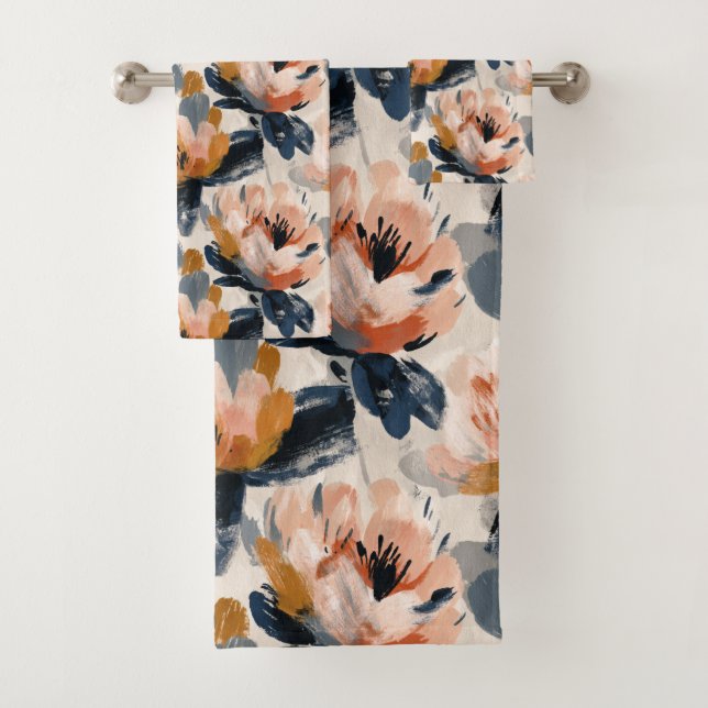 Painterly Floral Botanical Towel (In situ)