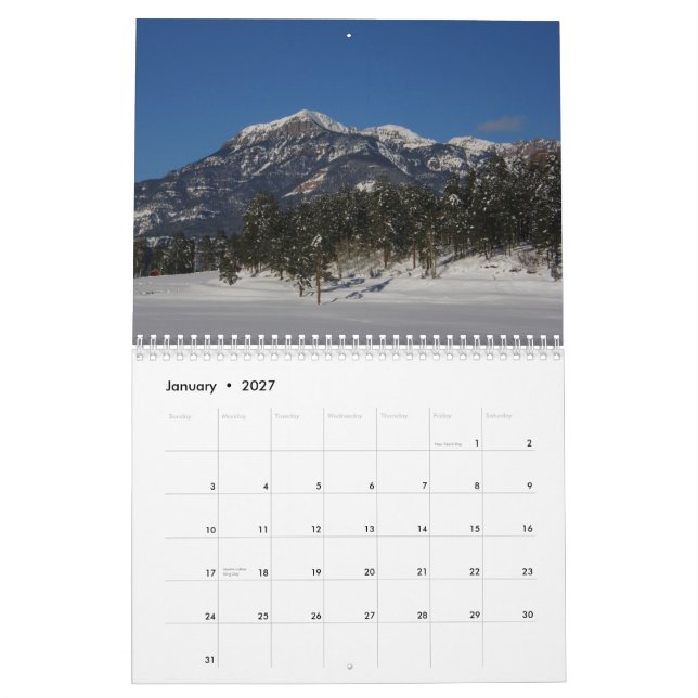 País 2012 - 2013 de Pagosa del calendario de (Jan 2027)