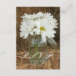 País / Boda de granero RSVP - Daisies en Mason Jar