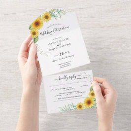 País de los girasoles Invitación a la boda todo en