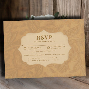 País de Vaqueros Tarjeta de RSVP de Comida Beige H