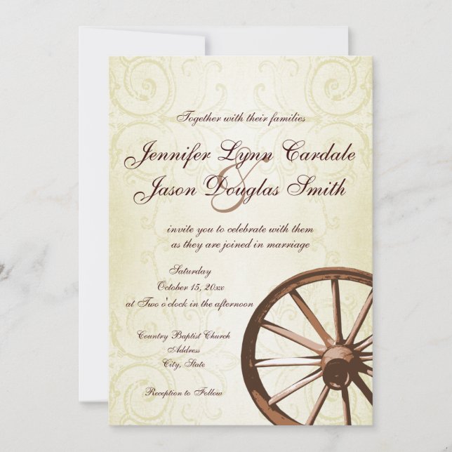 País Invitación a la boda de la rueda del vagón oc (Anverso)