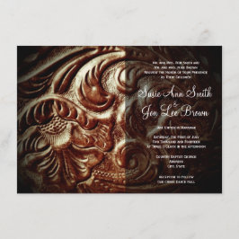 País Invitaciones a la boda del cuero de la silla 