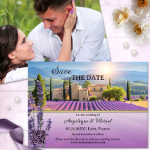 País Lavender francés QR Guardar tarjeta de fecha