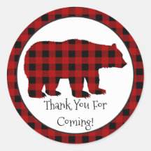 País Lumberjack Oso Gracias pegatina fiesta