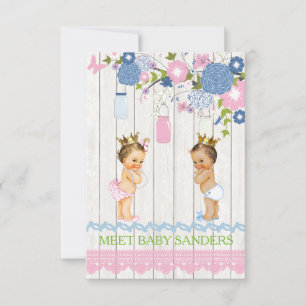 País Mason Jar Baby Revelar Invitación