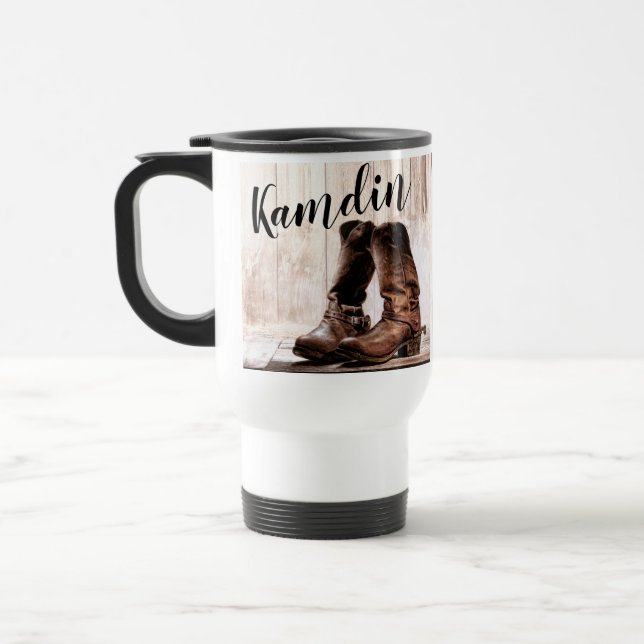 País personalizado de botas de taza de café de 15  (Izquierda)
