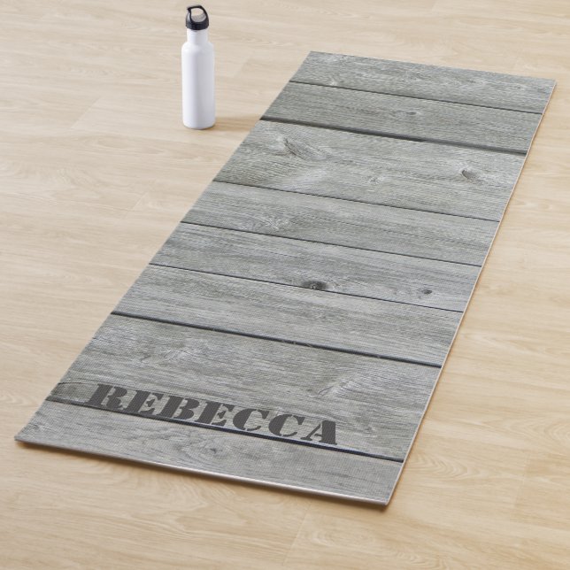 País personalizado: Rustic Wood Barn Yoga Mat (In situ)