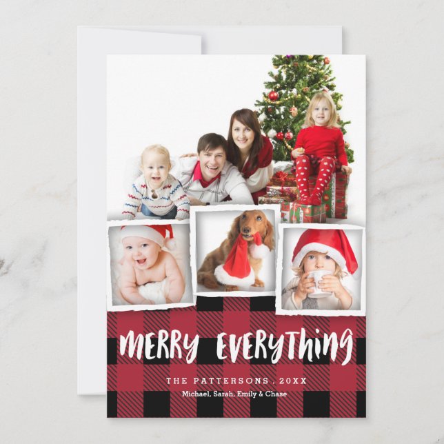País Plaid Merry Everything Navidad Foto (Anverso)