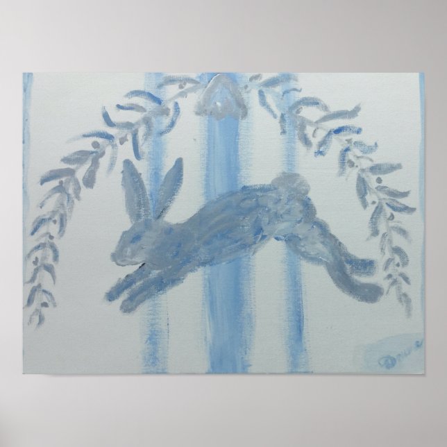 País Poster de impresión de arte de conejo conejo  (Frente)