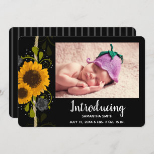 País ruso: girasoles foto de Invitación de bebé