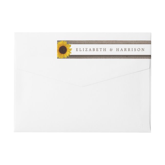 País Rústico Girasol y Boda Burlap (Reverso)