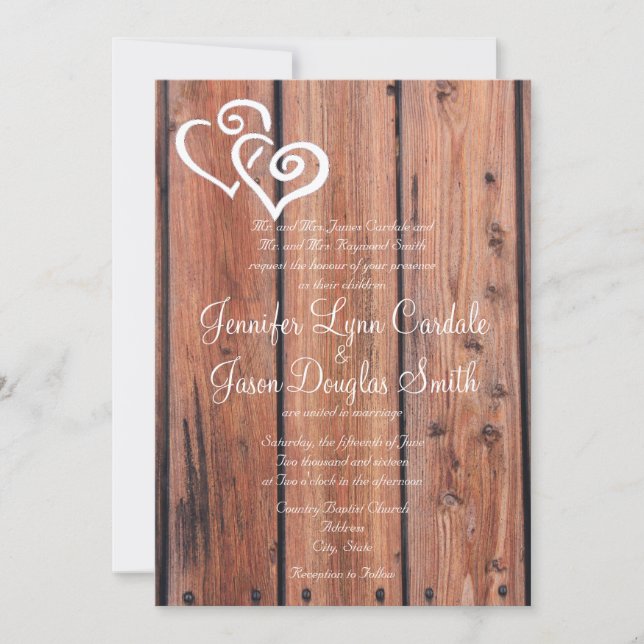País rústico: Invitación a la boda (Anverso)