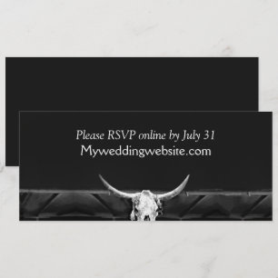 País Rústico Occidental Cráneo De Toros Blanco Y N