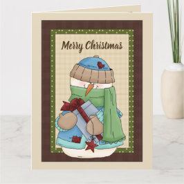 País snowman agrega tarjeta de Navidades de mensaj