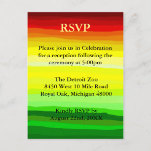 Paisaje abstracto colorido - postal de RSVP