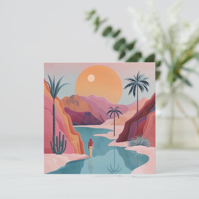 Paisaje abstracto de Boho (18) (Anverso de pie)