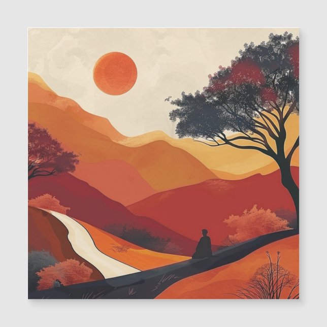 Paisaje abstracto de Boho (19) (Anverso)