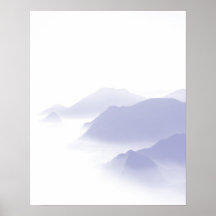Paisaje abstracto de montañas arte malva blanco