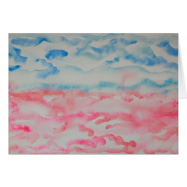 Paisaje acuático brillante, rosa y azul (Anverso (Horizontal))