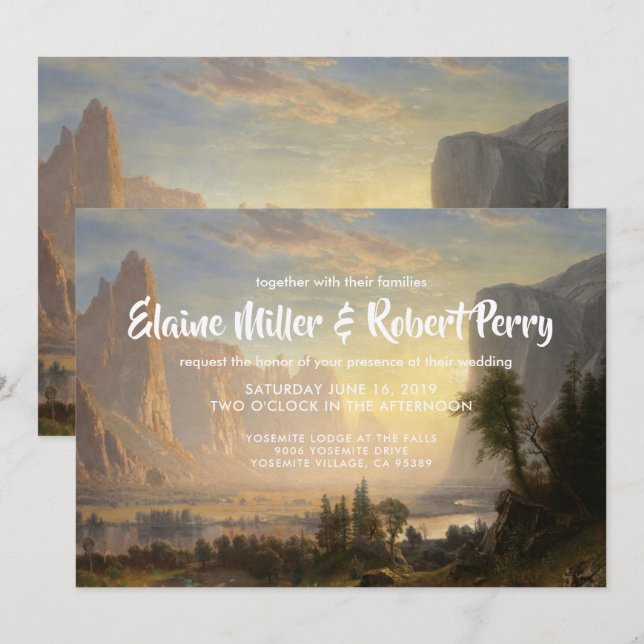 Paisaje acuático Invitación a la boda yosemita (Anverso / Reverso)