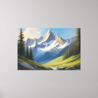Paisaje alpino de montaña Arte acuático