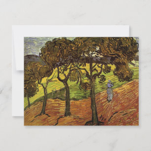 Paisaje, árboles y figuras de Vincent van Gogh