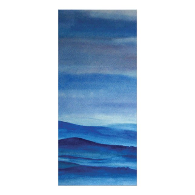 Paisaje azul 10,2 cm x 22,9 cm Tarjeta apilada (Frente)