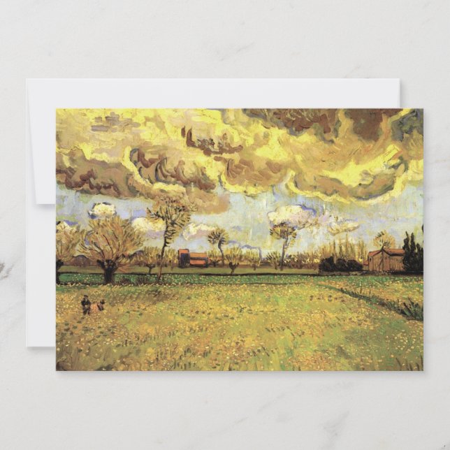 Paisaje bajo cielo tormentoso por Vincent van Gogh (Anverso)