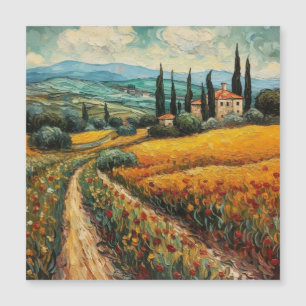 Paisaje campestre de flor silvestre de la Toscana