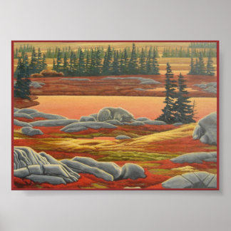 Paisaje canadiense pintura arte de oso polar
