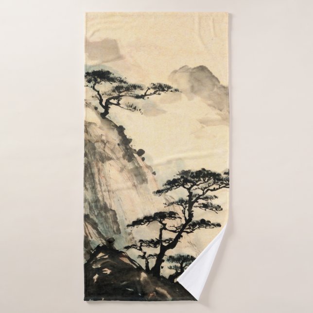 Paisaje chino.chino,pintura,japón (Toalla de baño)