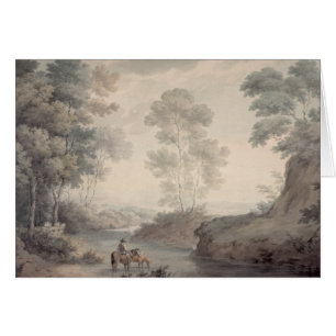 Paisaje con agua del río y de los caballos