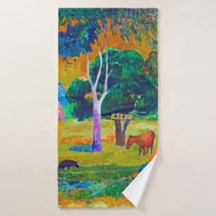 Paisaje con cerdo y caballo, Gauguin