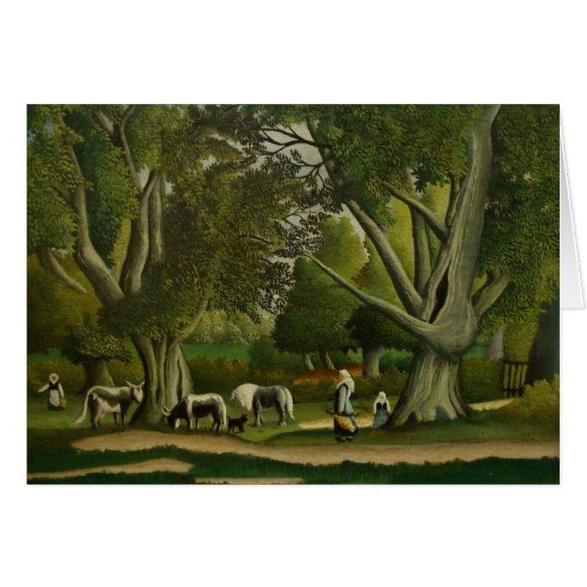 Paisaje con Milkmaids de Henri Rousseau (Anverso (Horizontal))