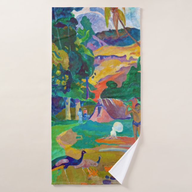 Paisaje con Peacocks, Gauguin (Toalla de baño)