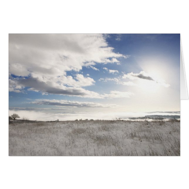 paisaje cubierto de nieve campo de hierba (Anverso (Horizontal))