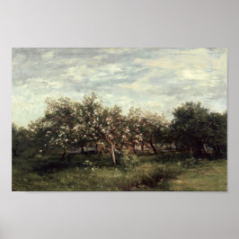 Paisaje de Apple Orchard Arte Imprimir País Vintag