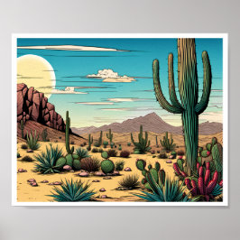 Paisaje de arte gráfico Desert Butte Mesa