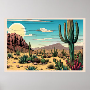 Paisaje de arte gráfico Desert Butte Mesa