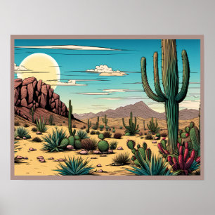 Paisaje de arte gráfico Desert Butte Mesa